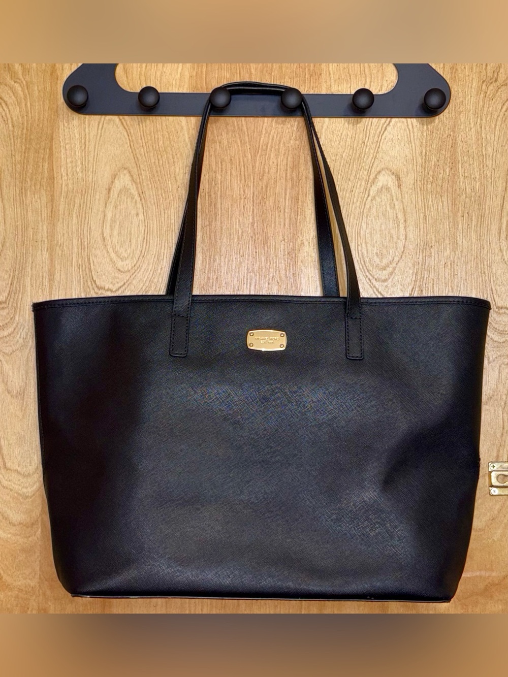 Michael Kors Black Leather Tote Bag